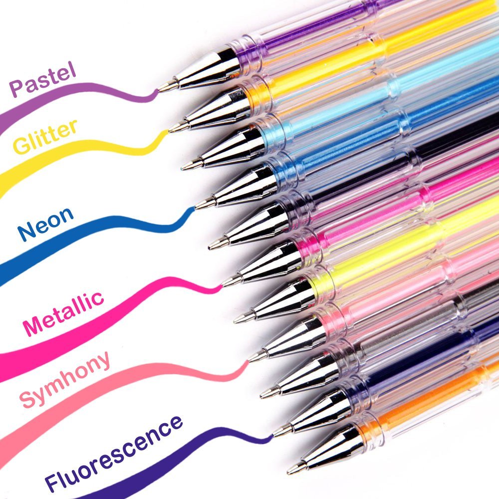 Ensemble de stylos à Gel, 36 pièces, feutres à paillettes, couleur néon  Pastel, Rollerball, pour dessin