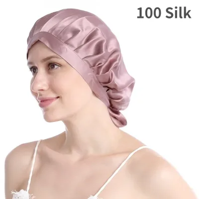 Bonnet de nuit en soie de mûrier pour femme – image 2