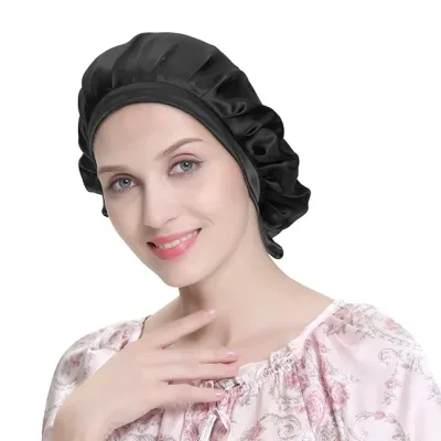Bonnet de nuit en soie de mûrier pour femme – image 3