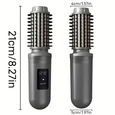 Brosse lissante chauffante sans fil grise, USB – image 3
