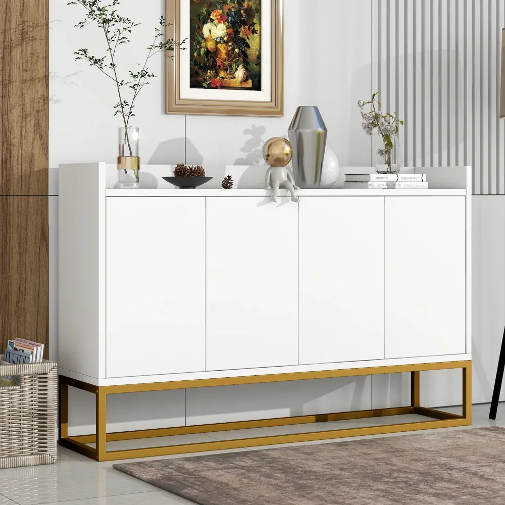 Buffet blanc 4 portes sans poignée