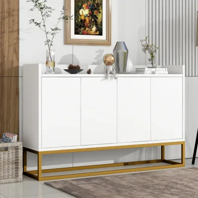 Buffet blanc 4 portes sans poignée
