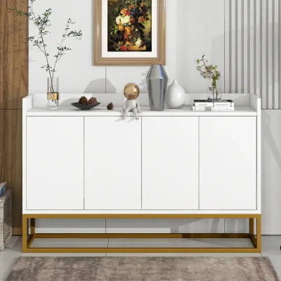Buffet blanc 4 portes sans poignée – image 2