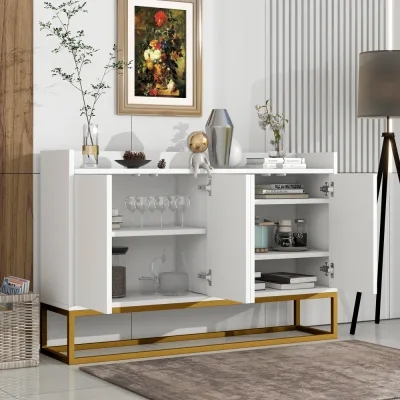 Buffet blanc 4 portes sans poignée – image 3