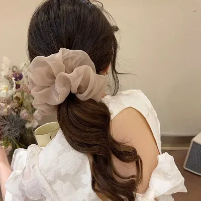 Chouchou à cheveux en mousseline, 13 cm – image 3