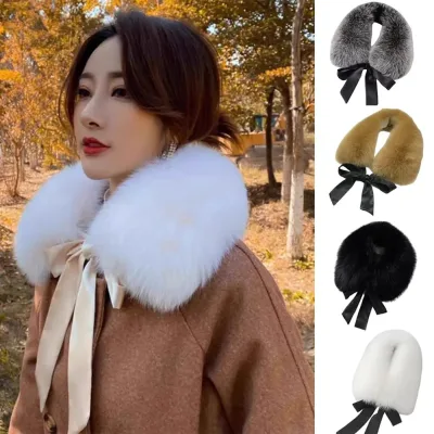 Col en fourrure pour femme, écharpe d'hiver – image 2