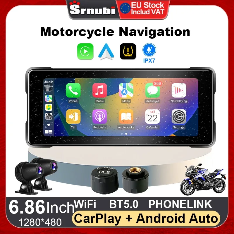 Écran de moto GPS sans fil 17,5 cm