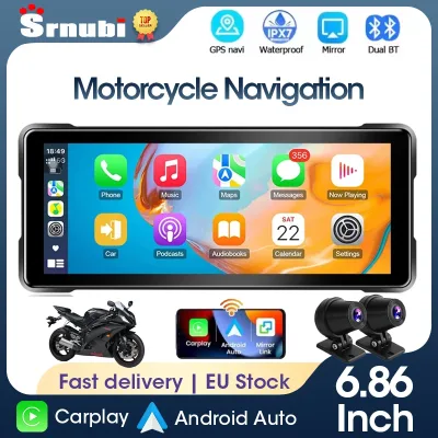 Écran GPS de moto sans fil, 6,86 pouces, tactile
