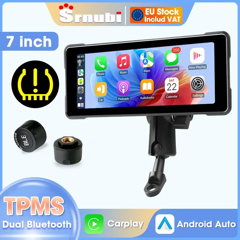 Écran GPS moto 18 cm, Bluetooth 5.0, étanche