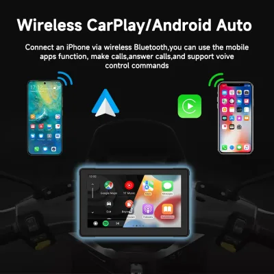 Écran GPS moto CarPlay et Android Auto étanche – image 3
