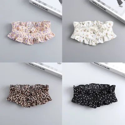Faux col détachable à volants et boutons, femme