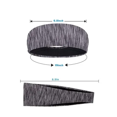 Lot de 3 bandeaux de sport élastiques en nylon – image 3