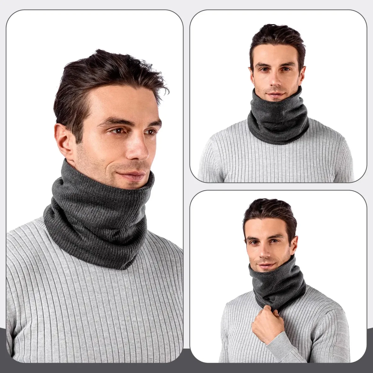 Lot de 3 foulards d'hiver en polyester