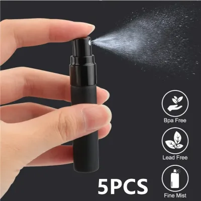 Lot de 5 flacons de parfum rechargeables noirs