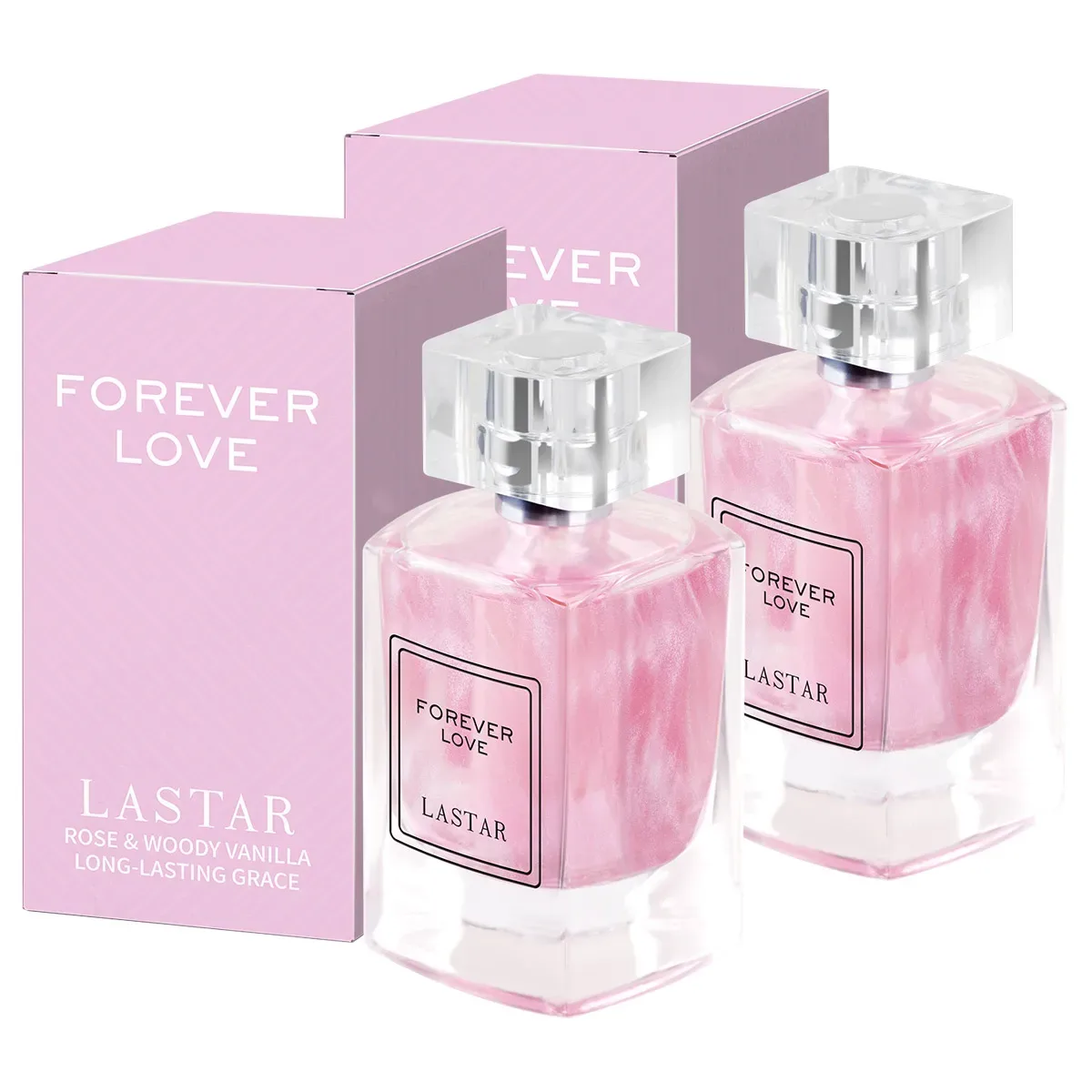 Parfum femme rose, flacon en verre de 100 ml