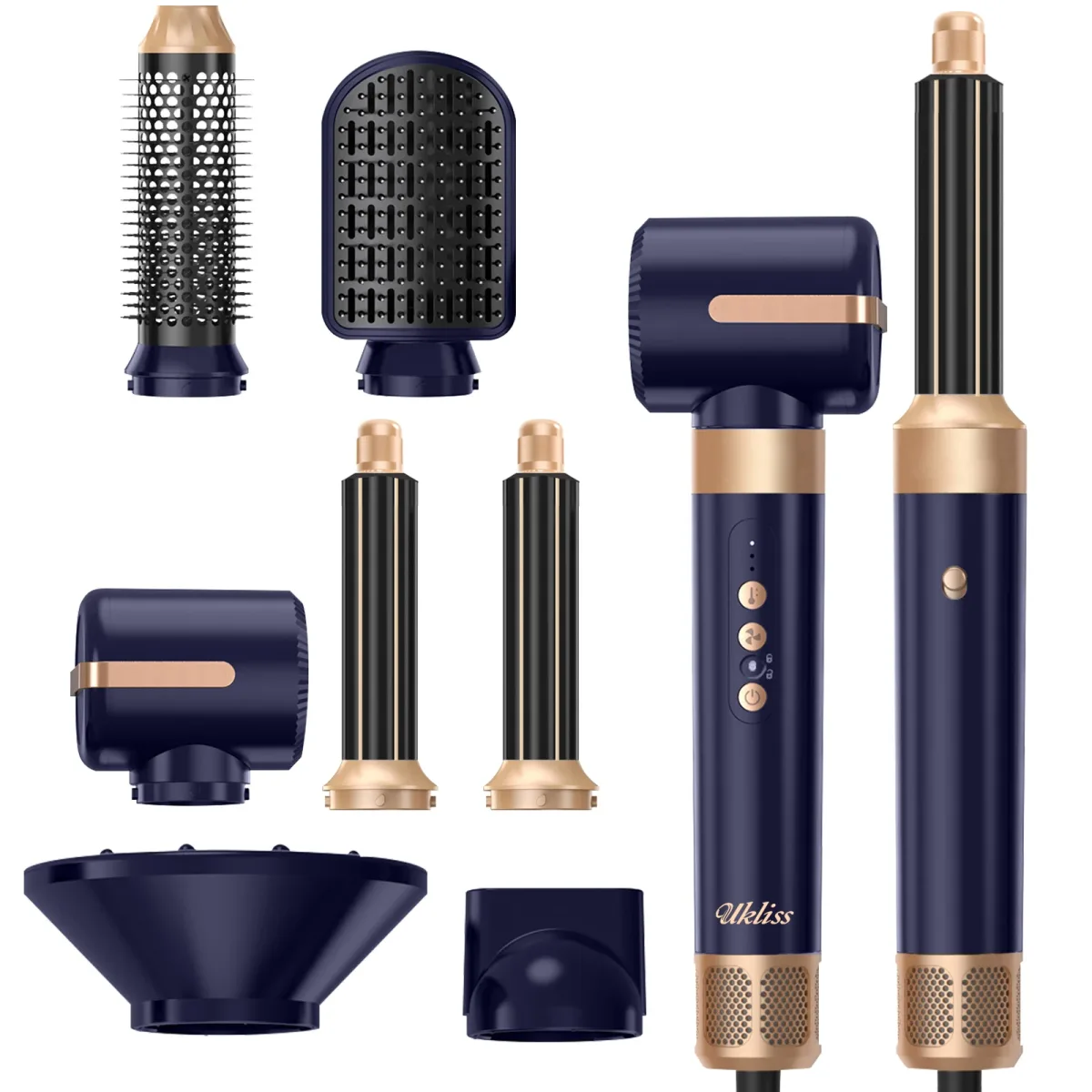Sèche-cheveux 7 en 1 brosses à air chaud