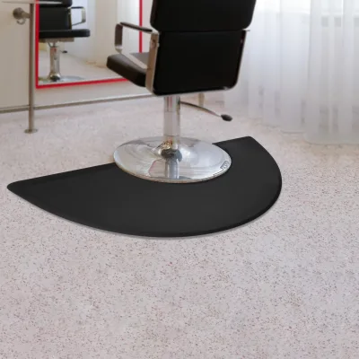 Tapis de sol de salon demi-cercle noir antidérapant – image 3